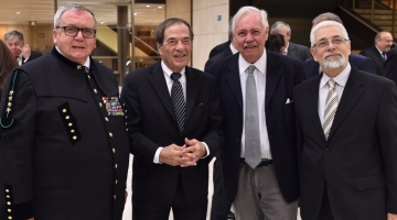 From the left: the company director, Mons. Otto Jelnek  the ambassador of Canada, Benke Aikell  the publisher of Leader magazine, Ing. Stanislav Novk, CSc.  the vice-president of Comenius company